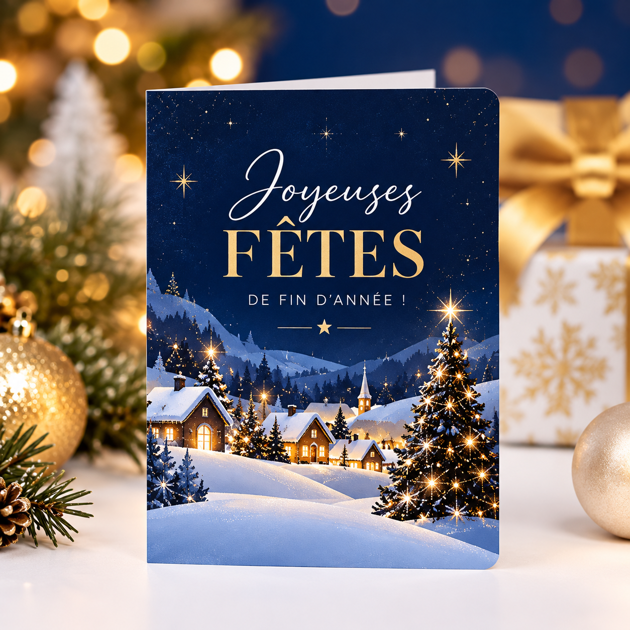 carte personnalisée « Joyeuses fêtes de fin d'année »