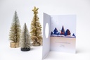 Wenskaart Magical blue christmas ball (uitgesneden)
