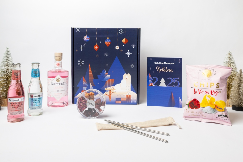 Geschenkdoos 'Pink botanical'