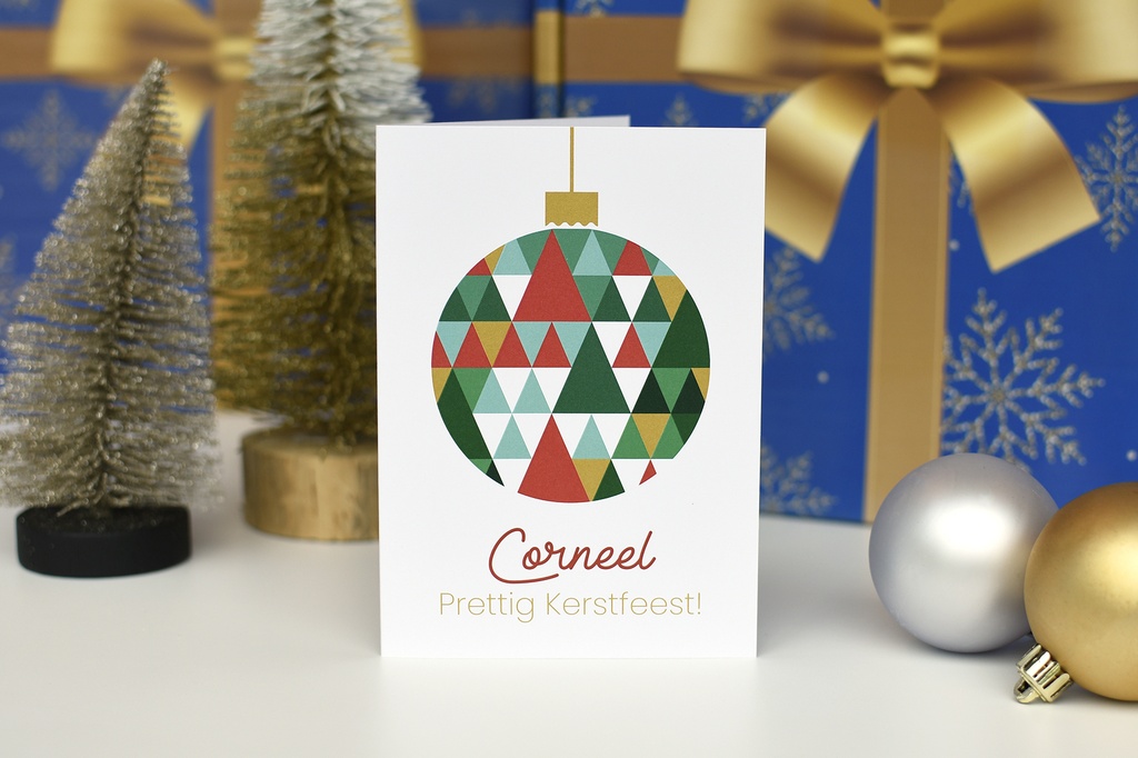 Wenskaart 'design kerstbal'