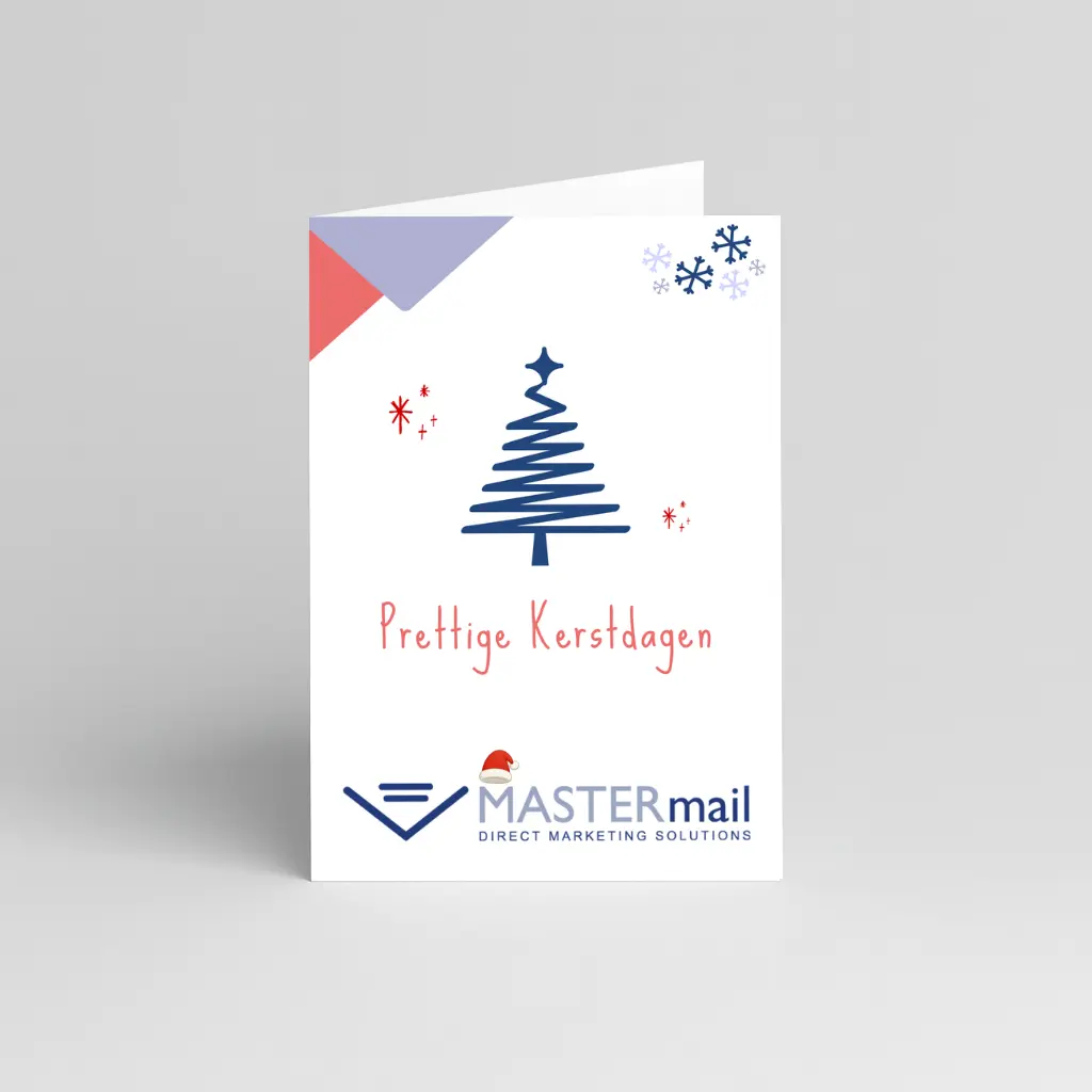 Kerstkaart A5 formaat - Je eigen ontwerp en logo - DUBBEL