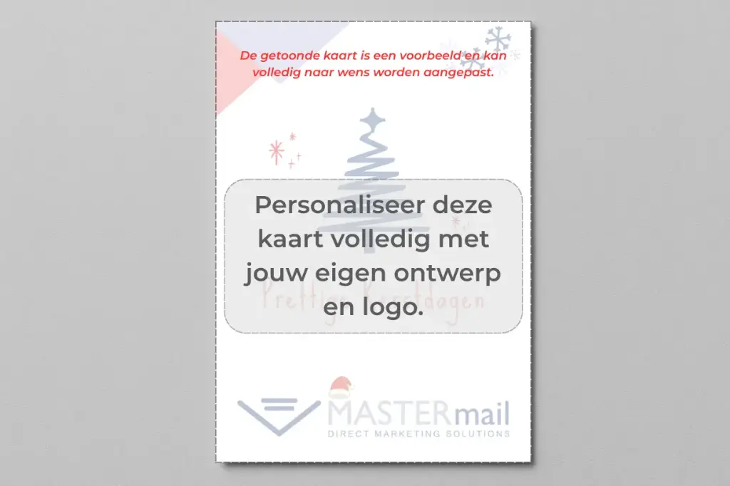 Kerstkaart A5 formaat - Je eigen ontwerp en logo - ENKEL