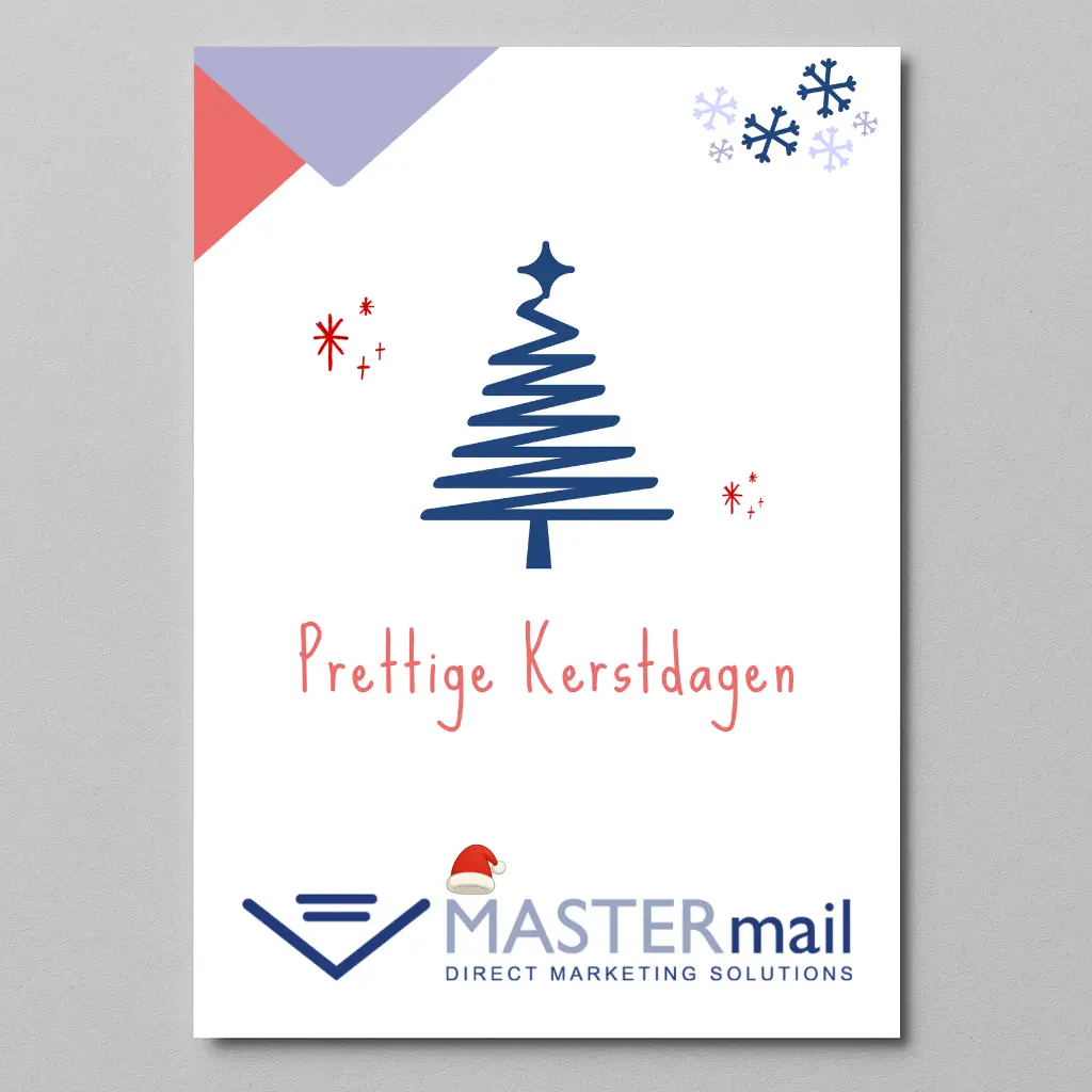 Kerstkaart A5 formaat - Je eigen ontwerp en logo - ENKEL