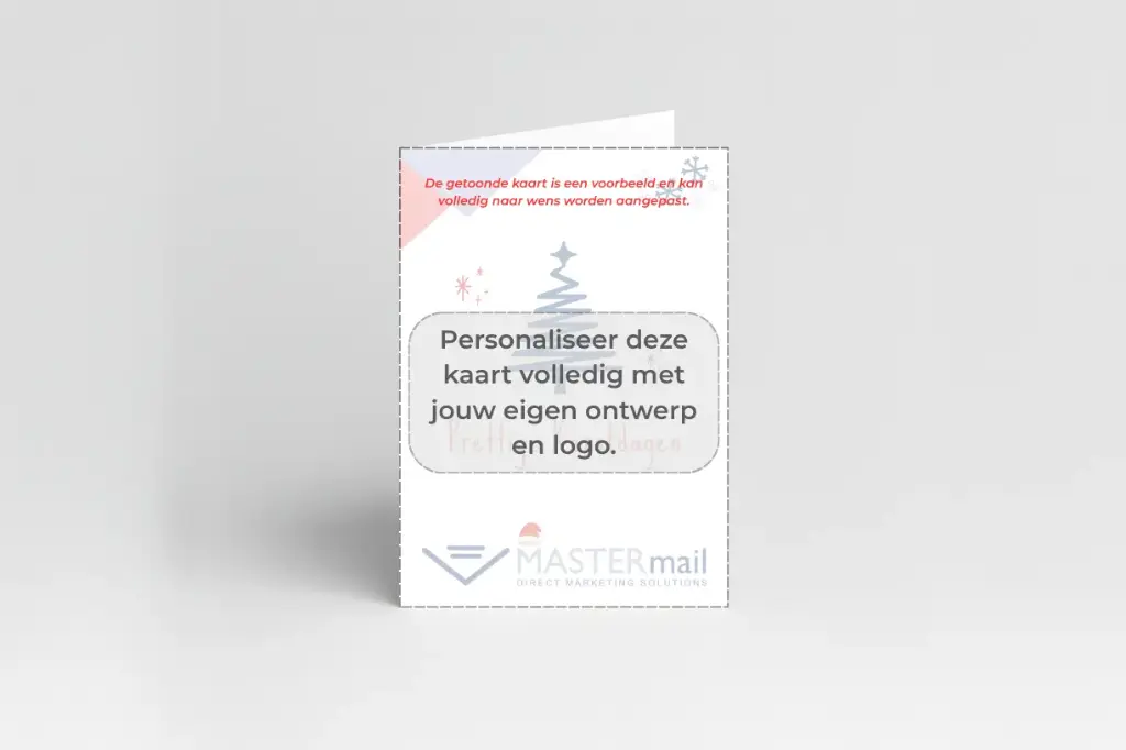 Kerstkaart A5 formaat - Je eigen ontwerp en logo - DUBBEL