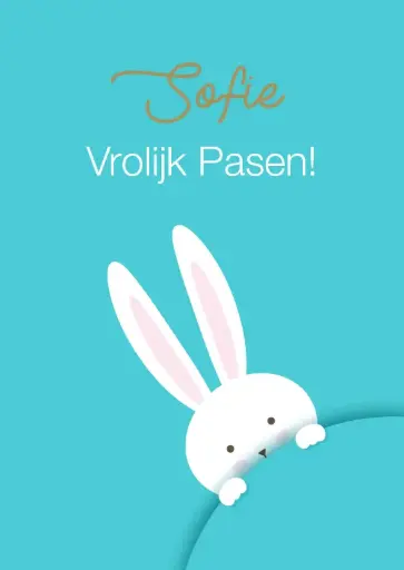 Paaskaart 'Bunny Blue'