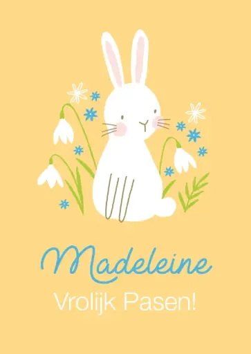 Paaskaart 'Bunny Geel"