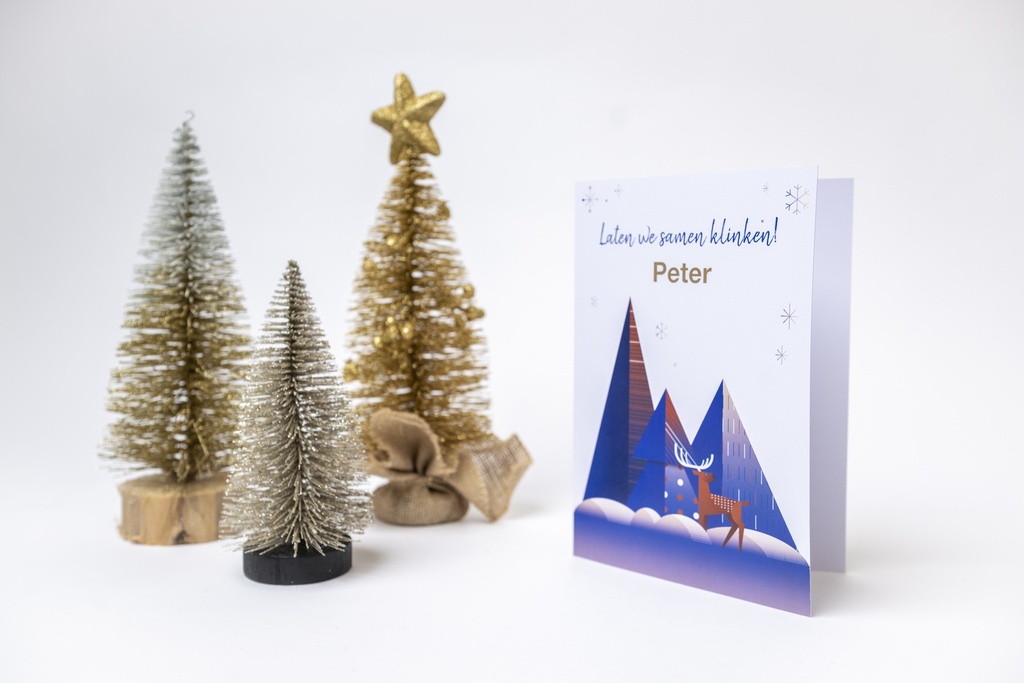 [Postkaart - Rendier wit] Wenskaart 'reindeer greetings'