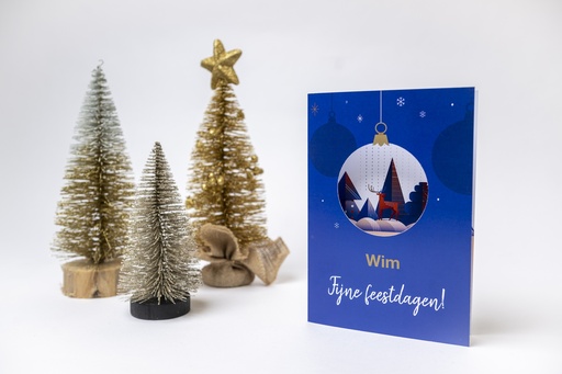 Wenskaart 3D 'christmas buble'