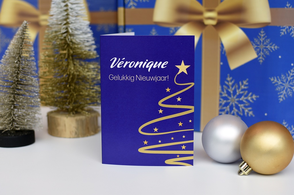 Wenskaart 'swirly christmas'