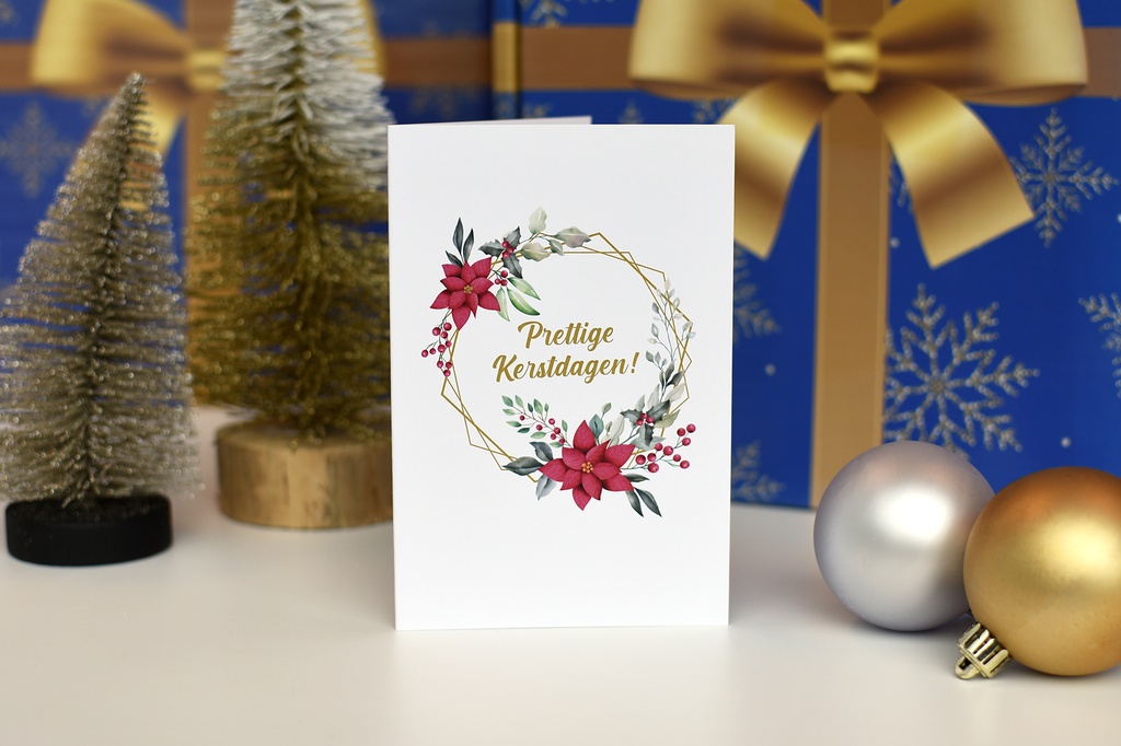 Wenskaart 'zachte kerstrozen'